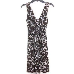Vintage Square Punk Retro Skater Dress Women Sz Sm Giraffe Animal Print Y2K Boho